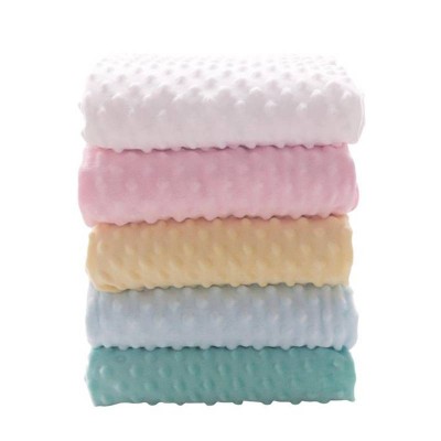 Soft Embossed Baby Minky Dot Plush Blanket Fabric For Baby Blanket Toys